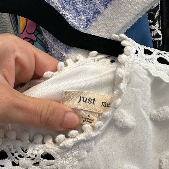 White Swiss Dot Mini Dress. Long sleeves - Picture 3 of 3